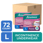 Assurance Women's Incontinence and Postpartum Underwear, L, Maximum Absorbency, 72 Count