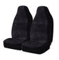 Auto Drive 2- Piece Car Seat Covers High Back Soft Faux Fur Polyester Black, Universal Fit, 2002SC101