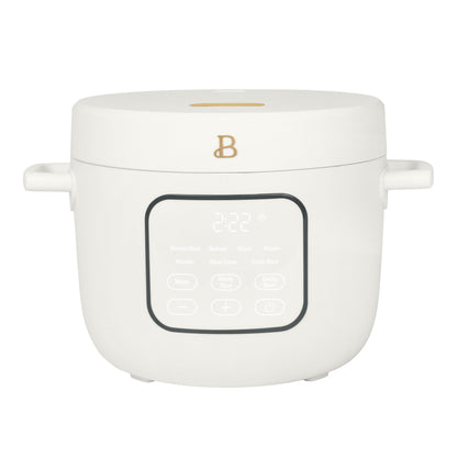 Beautiful 14-Cup Cooked, 6-Cups Uncooked Electric Rice and Grain Cooker, EverGood Ceramic Nonstick Coating, Black Sesame by Drew Barrymore