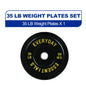 BalanceFrom Olympic Bumper Plate Weight Plate with Steel Hub, Black, 35lbs, Single