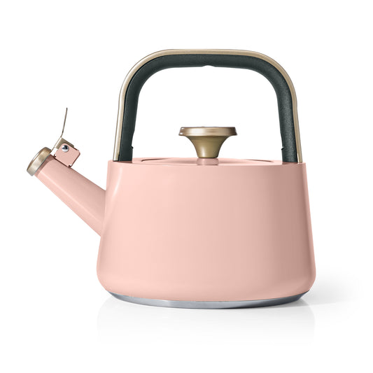 Beautiful by Drew Barrymore 1.8 L Ceramic-Coated Stovetop Tea Kettle, Rose