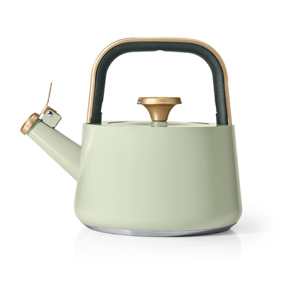 Beautiful by Drew Barrymore 1.8 L Ceramic-Coated Stovetop Tea Kettle, Rose