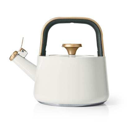 Beautiful by Drew Barrymore 1.8 L Ceramic-Coated Stovetop Tea Kettle, Rose