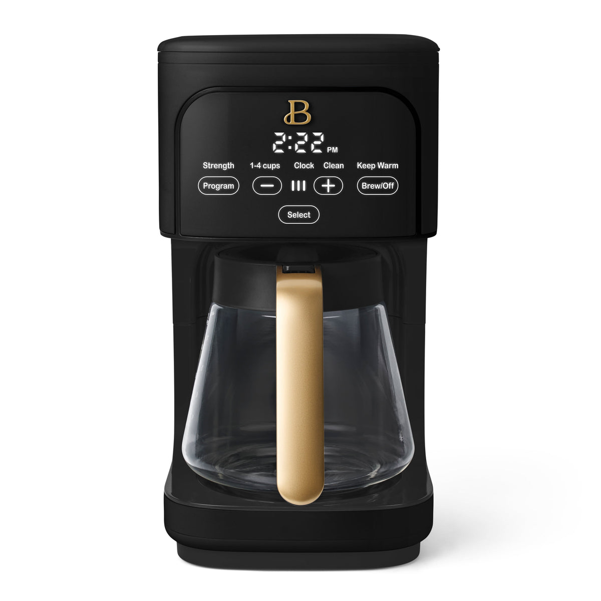 Beautiful by Drew Barrymore 12-Cup Programmable Coffee Maker, Black Sesame