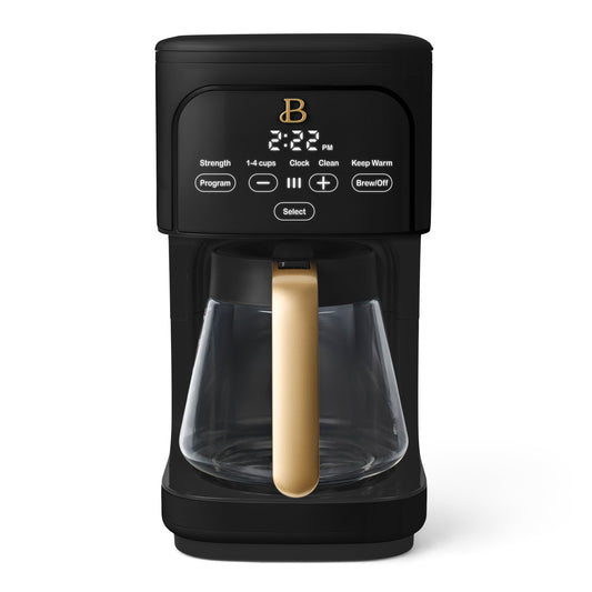 Beautiful by Drew Barrymore 12-Cup Programmable Coffee Maker, Black Sesame