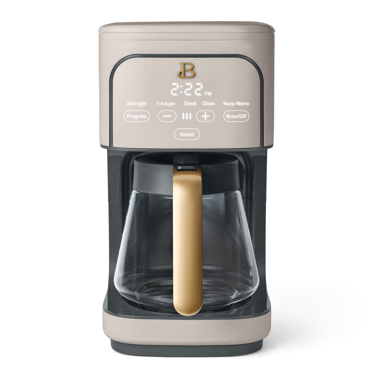 Beautiful by Drew Barrymore 12-Cup Programmable Coffee Maker, Black Sesame