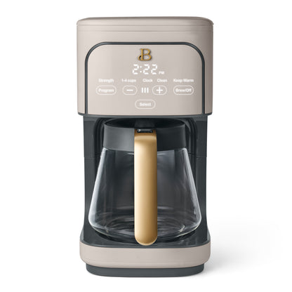 Beautiful by Drew Barrymore 12-Cup Programmable Coffee Maker, Black Sesame