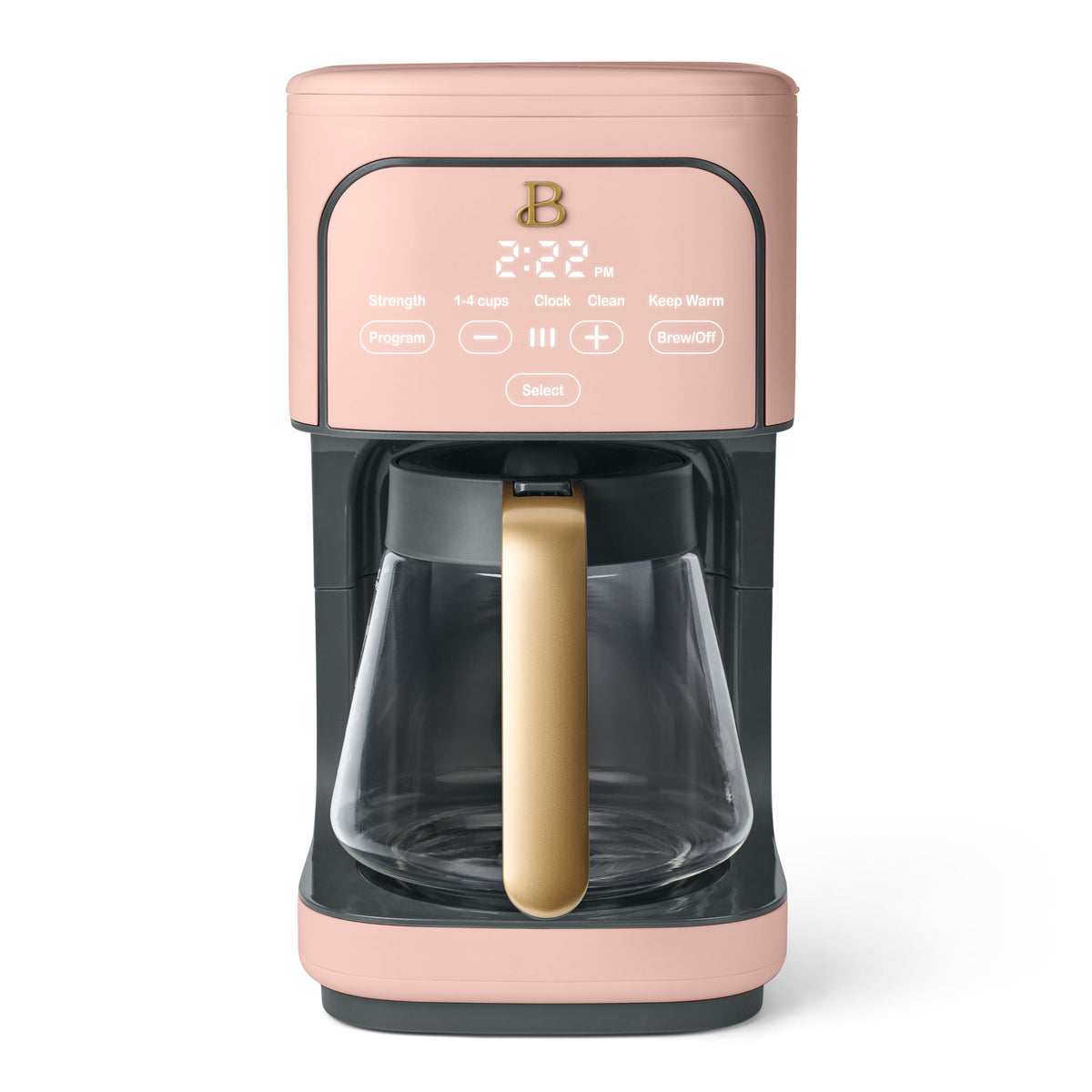 Beautiful by Drew Barrymore 12-Cup Programmable Coffee Maker, Black Sesame