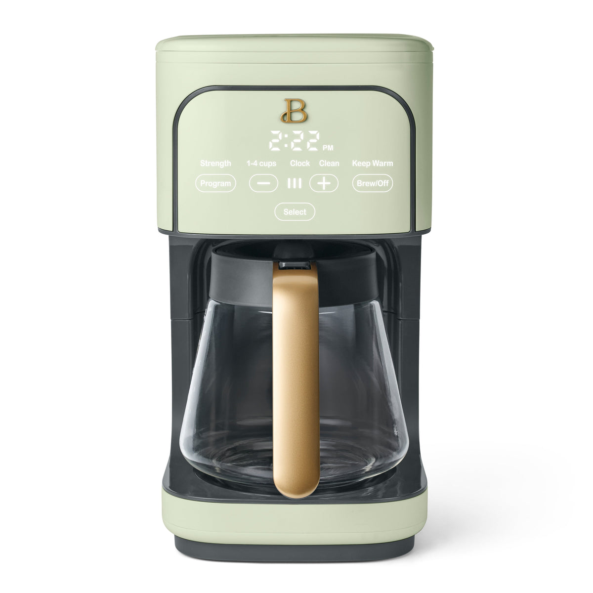 Beautiful by Drew Barrymore 12-Cup Programmable Coffee Maker, Black Sesame