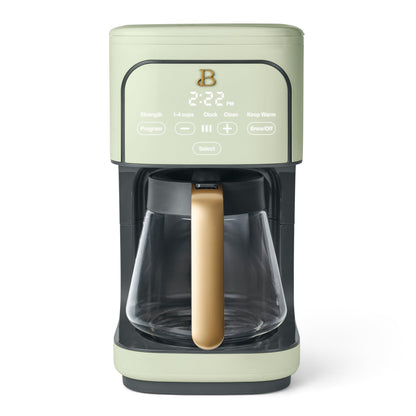Beautiful by Drew Barrymore 12-Cup Programmable Coffee Maker, Black Sesame