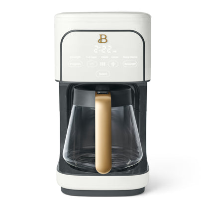 Beautiful by Drew Barrymore 12-Cup Programmable Coffee Maker, White Icing