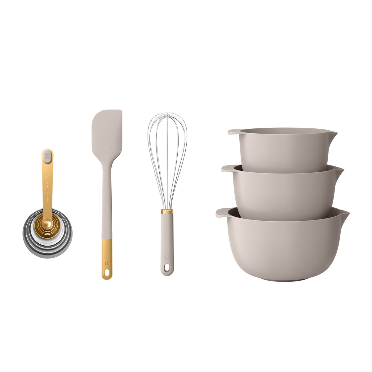 Beautiful by Drew Barrymore Mix & Measure Set, 14-Piece, Porcini Taupe