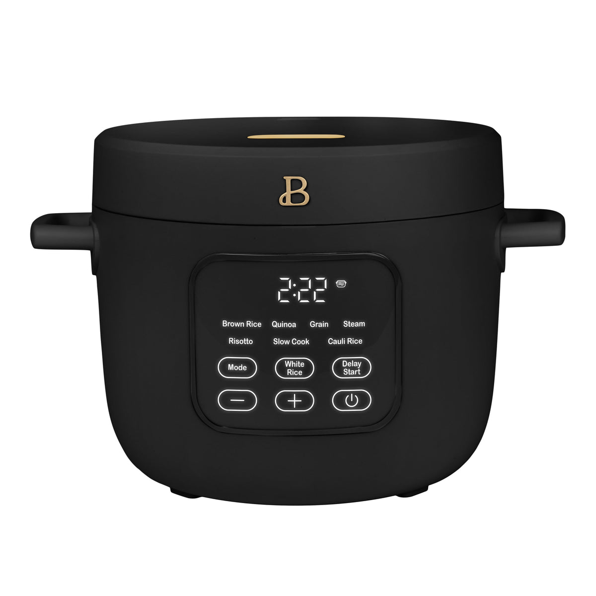 Beautiful 14-Cup Cooked, 6-Cups Uncooked Electric Rice and Grain Cooker, EverGood Ceramic Nonstick Coating, Black Sesame by Drew Barrymore
