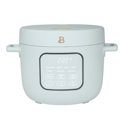 Beautiful 14-Cup Cooked, 6-Cups Uncooked Electric Rice and Grain Cooker, EverGood Ceramic Nonstick Coating, Black Sesame by Drew Barrymore