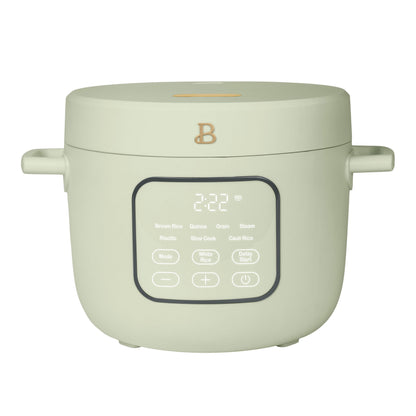 Beautiful 14-Cup Cooked, 6-Cups Uncooked Electric Rice and Grain Cooker, EverGood Ceramic Nonstick Coating, Black Sesame by Drew Barrymore