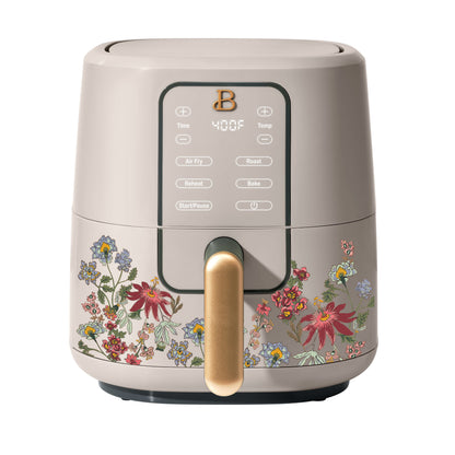 Beautiful 3 Qt Air Fryer with TurboCrisp Technology, EverGood Ceramic Nonstick Coating, White Icing by Drew Barrymore