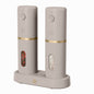 Beautiful 3-Piece Rechargeable Electric Salt and Pepper Grinder Set with Charging Base, Black Sesame by Drew Barrymore