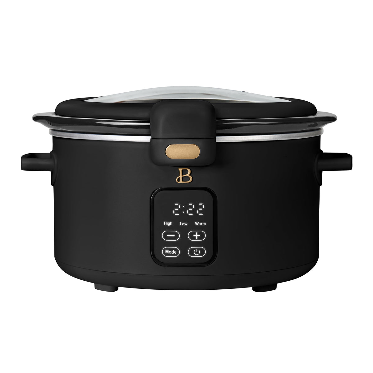 Beautiful 4 Qt Digital Slow Cooker with Hinged Locking Lid, Wildflower White by Drew Barrymore
