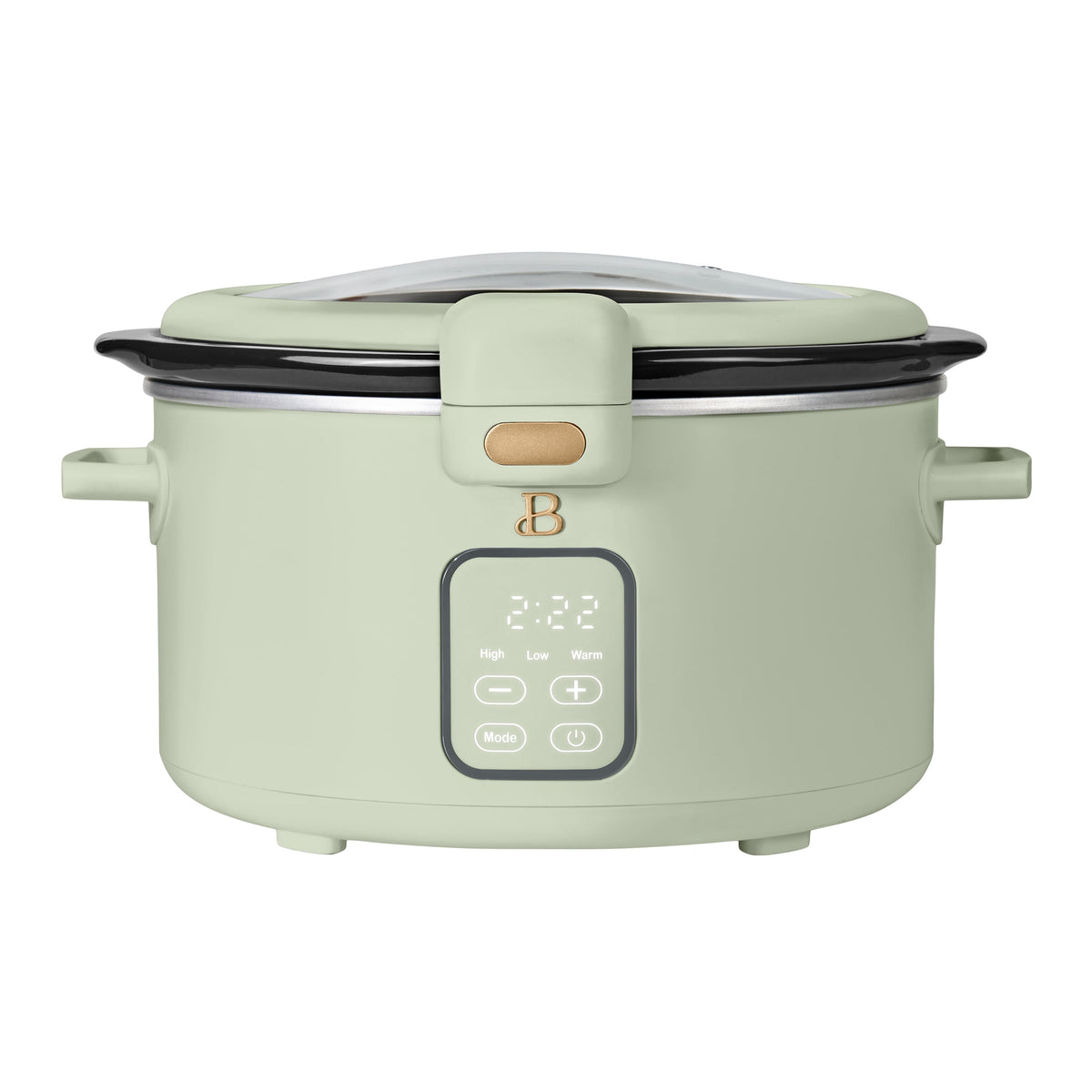 Beautiful 4 Qt Digital Slow Cooker with Hinged Locking Lid, Wildflower White by Drew Barrymore