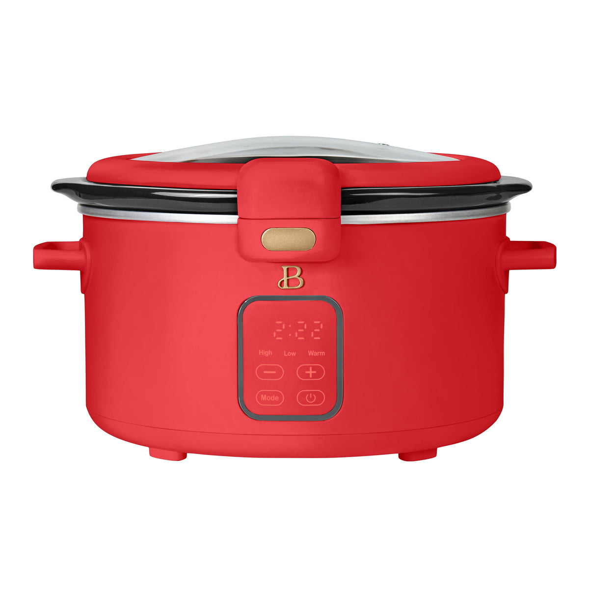 Beautiful 4 Qt Digital Slow Cooker with Hinged Locking Lid, Wildflower White by Drew Barrymore