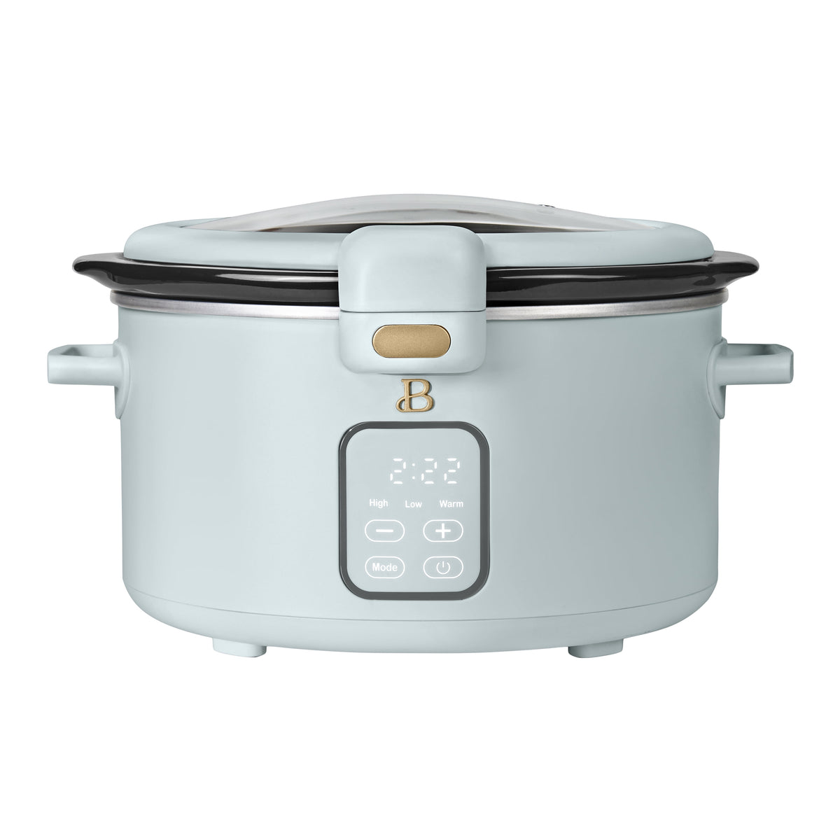 Beautiful 4 Qt Digital Slow Cooker with Hinged Locking Lid, Wildflower White by Drew Barrymore
