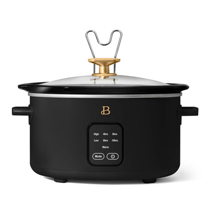 Beautiful 4Qt Slow Cooker with Touch-Activated Display, Black Sesame by Drew Barrymore