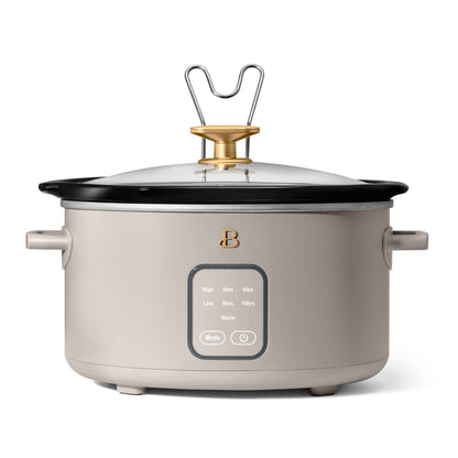 Beautiful 4Qt Slow Cooker with Touch-Activated Display, Black Sesame by Drew Barrymore