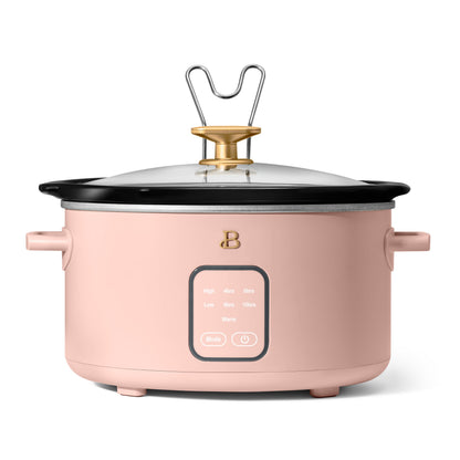 Beautiful 4Qt Slow Cooker with Touch-Activated Display, Porcini Taupe by Drew Barrymore