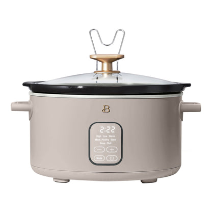 Beautiful 6 Qt Programmable Slow Cooker, White Icing by Drew Barrymore