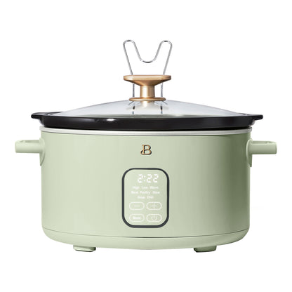 Beautiful 6 Qt Programmable Slow Cooker, Sage Green by Drew Barrymore