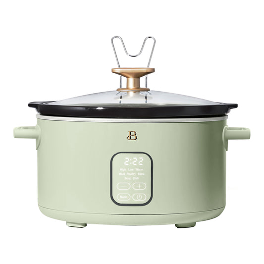 Beautiful 6 Qt Programmable Slow Cooker, Sage Green by Drew Barrymore