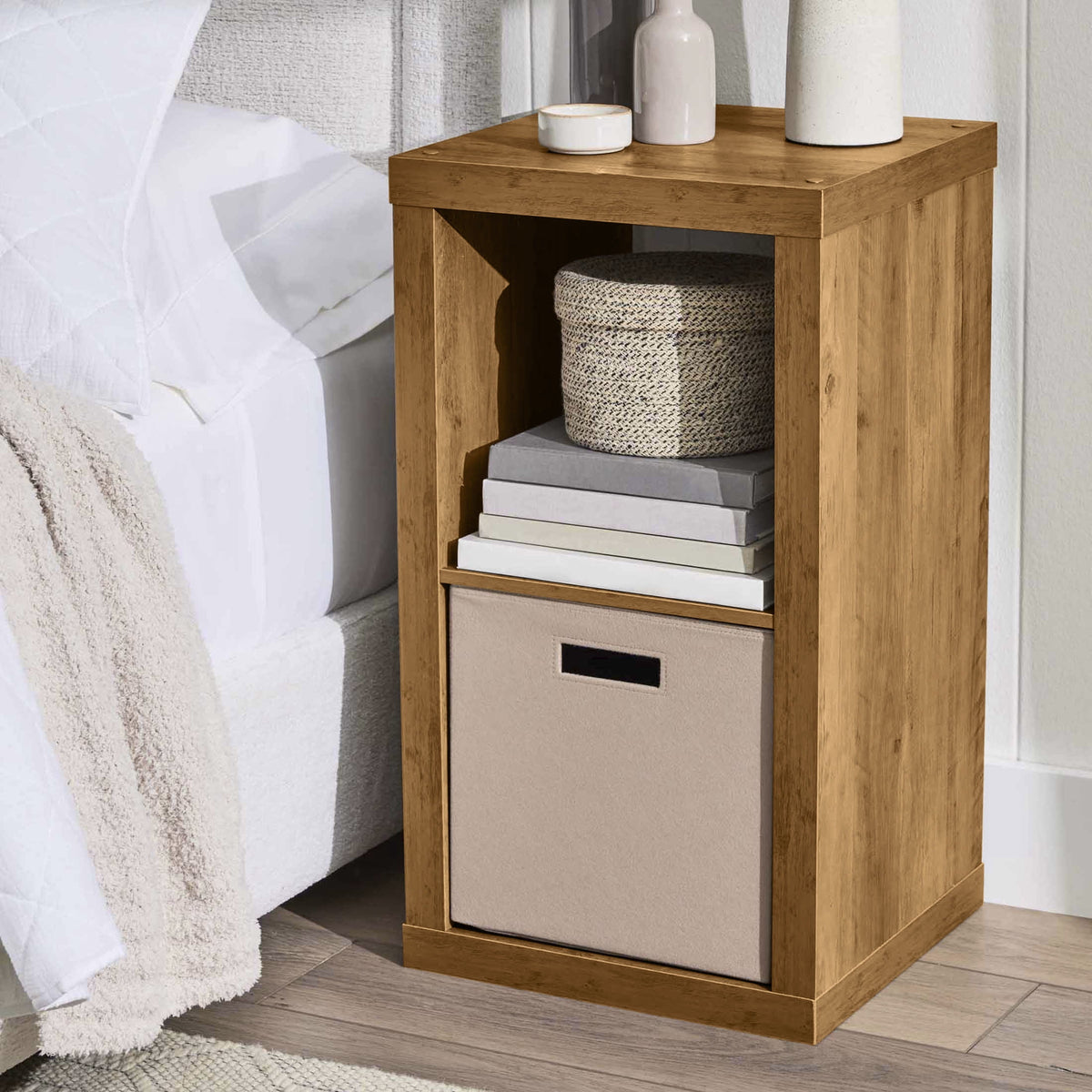 Better Homes & Gardens 2 Cube Storage Organizer, Rustic Gray
