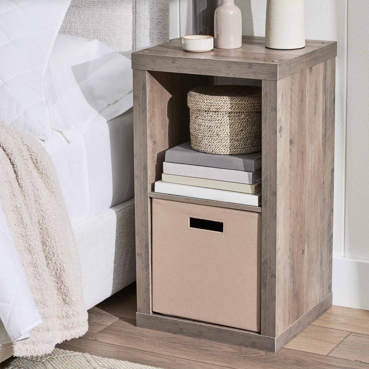Better Homes & Gardens 2 Cube Storage Organizer, Light Honey