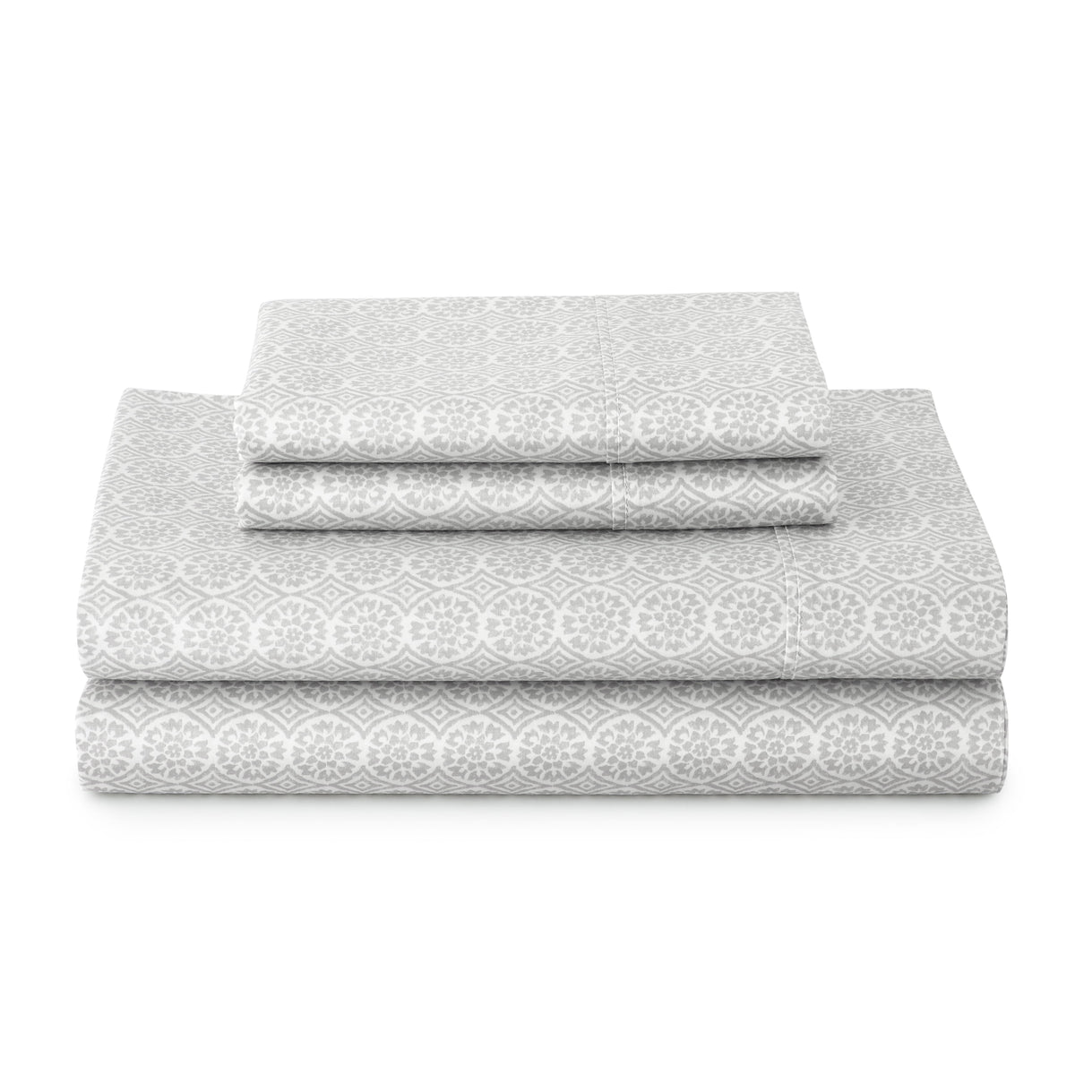 Better Homes & Gardens 4-Piece 300 Thread Count Lysia Floral Green River Cotton Sateen Bed Sheet Set, Queen