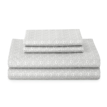 Better Homes & Gardens 4-Piece 300 Thread Count Lysia Floral Green River Cotton Sateen Bed Sheet Set, Queen
