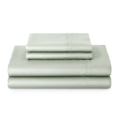 Better Homes & Gardens 4-Piece 300 Thread Count Lysia Floral Green River Cotton Sateen Bed Sheet Set, Queen