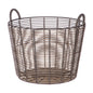 Better Homes & Gardens Round Poly Rattan Decorative Storage Basket with Handles, 18.7 in x 16.14 in