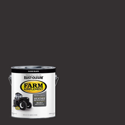 Black, Rust-Oleum Gloss Farm and Implement Paint- Gallon, 1 Pack