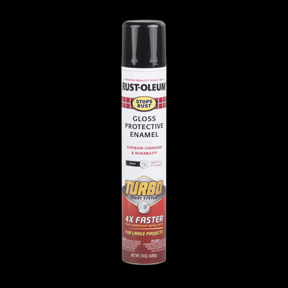 (2 pack) White, Rust-Oleum Stops Rust Turbo Gloss Protective Enamel Spray Paint-334133, 24 oz