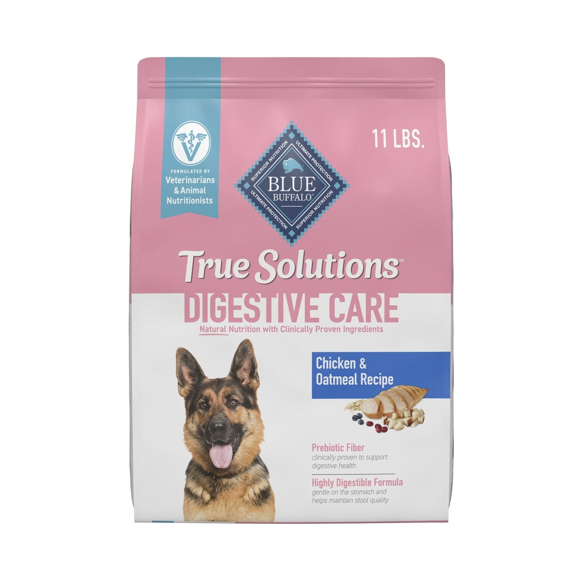 Blue Buffalo True Solutions Digestive Care Natural Dry Dog Food for Adult Dogs, Chicken, 11-lb. Bag