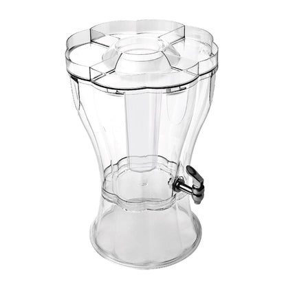 Buddeez 3.5 Gallon Break-Resistant Tritan Beverage Dispenser with Removable Ice-Cone and Party Top Lid that Holds Cups, Sweeteners, Garnishes and More