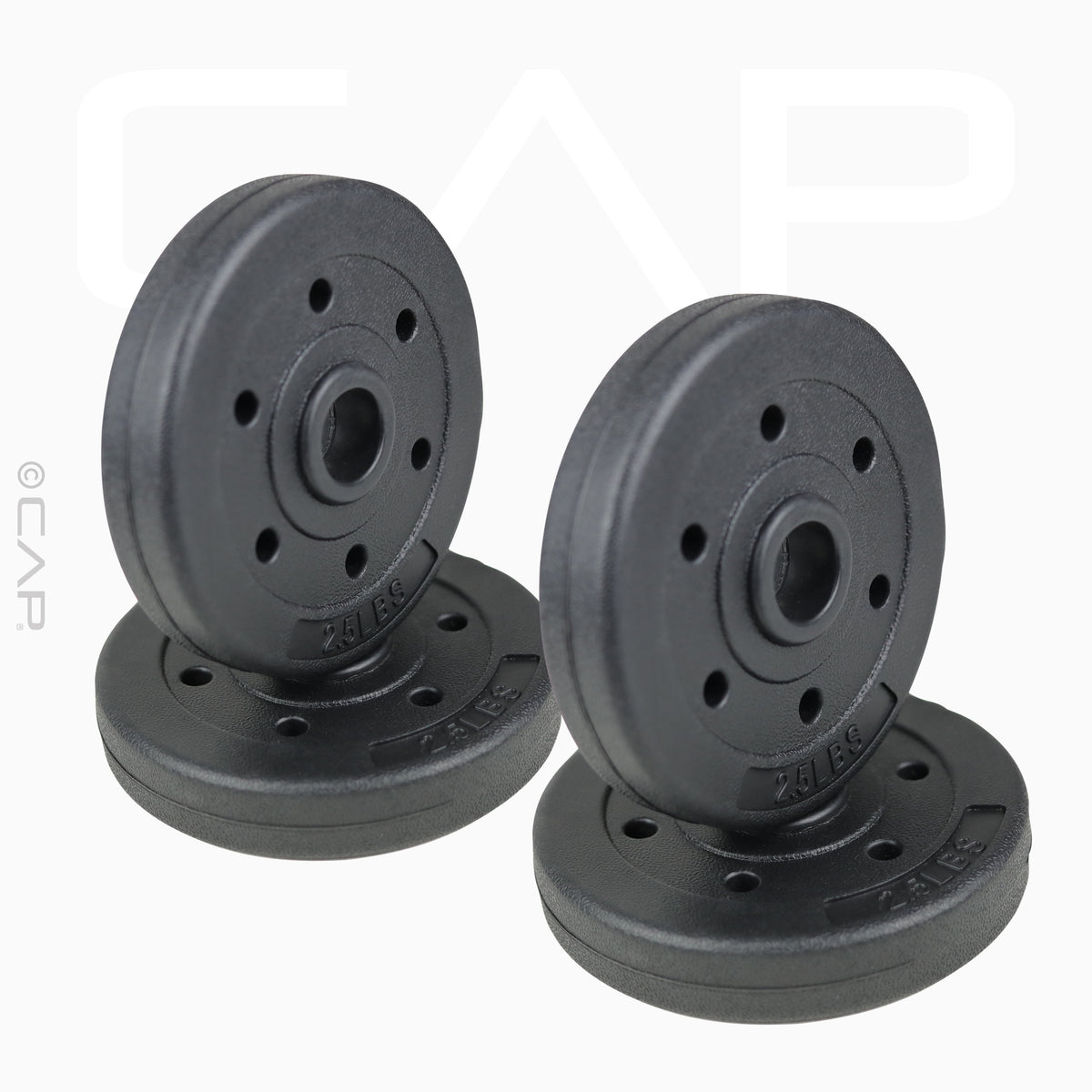 CAP Barbell Standard Vinyl Weight Plate Set, 50 lb (25 lb x 2)