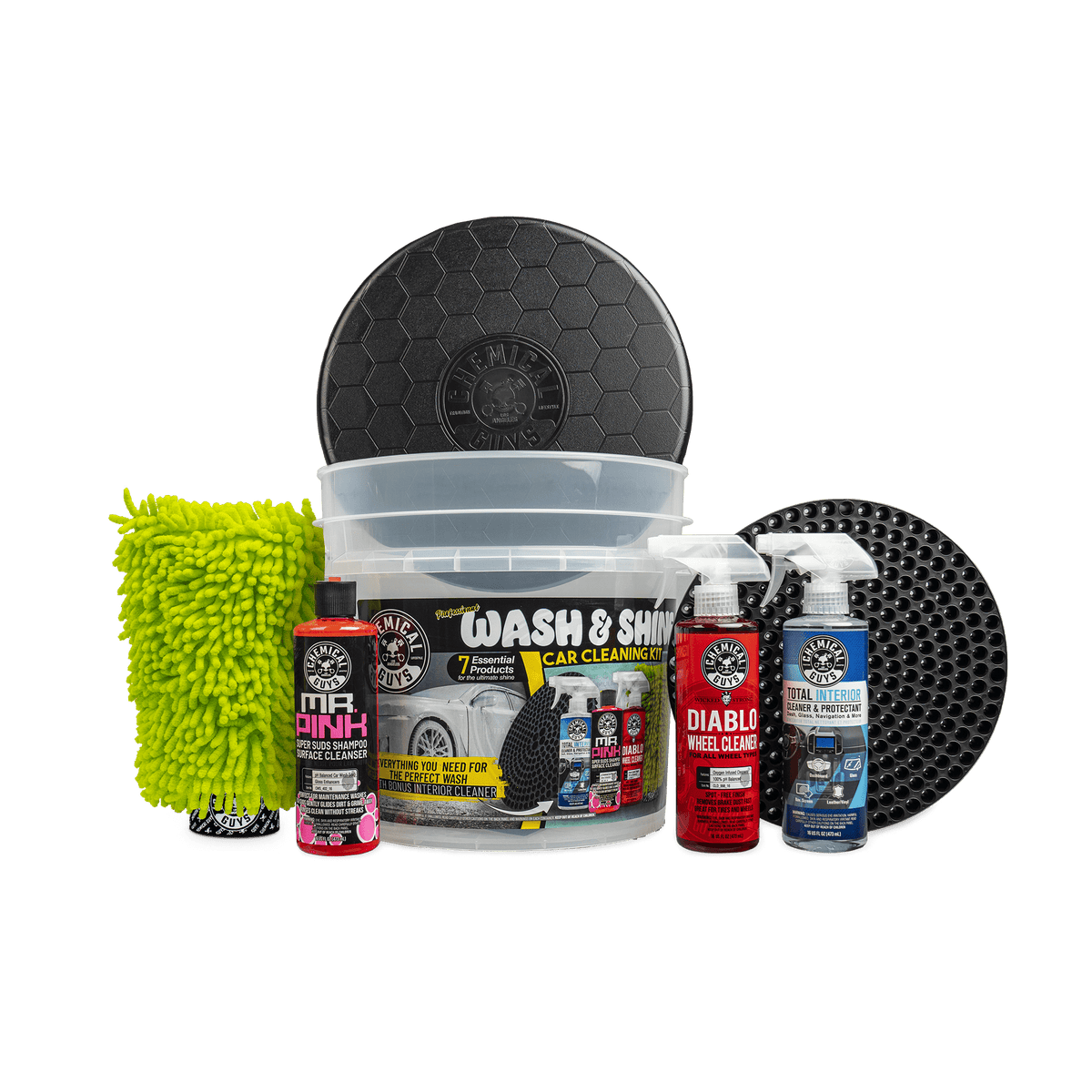 Chemical Guys Professional Wash & Shine Car Cleaning Kit (7 Essential Products)
