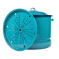 Cinsa 34-Quart Enamel on Steel Steamer Pot with Lid & Trivet, Easy to Clean, Blue