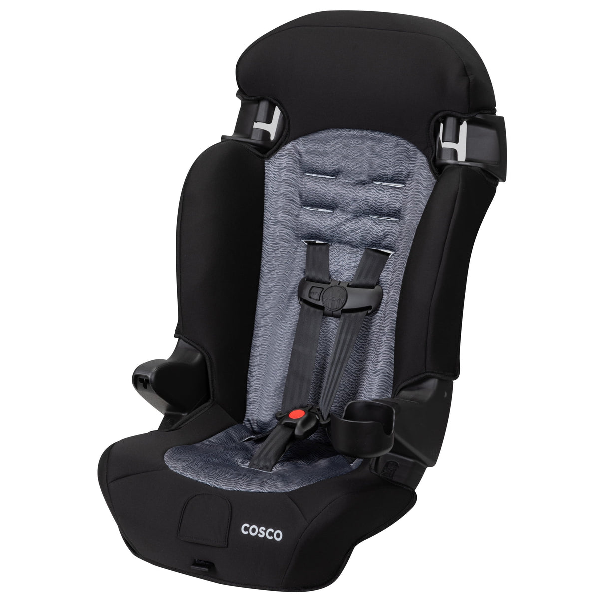 Cosco Kids Finale 2-in-1 Toddler Booster Car Seat, Fiberwave II, Black/Grey, Harness Booster Car Seat