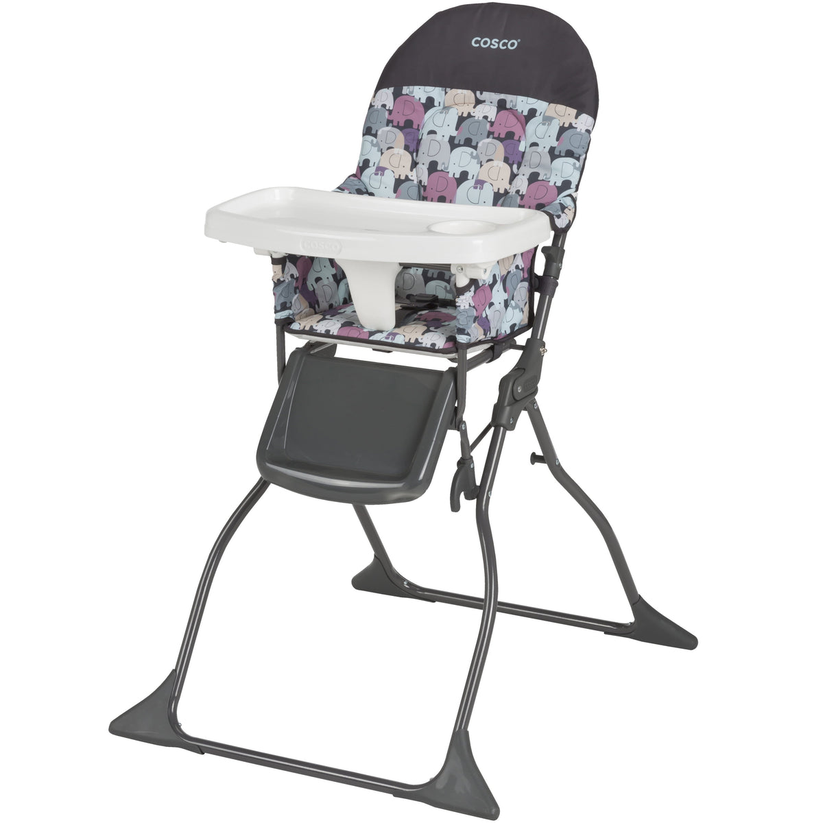Cosco Kids Simple Fold Baby High Chair, Portable Feeding Chair, Black