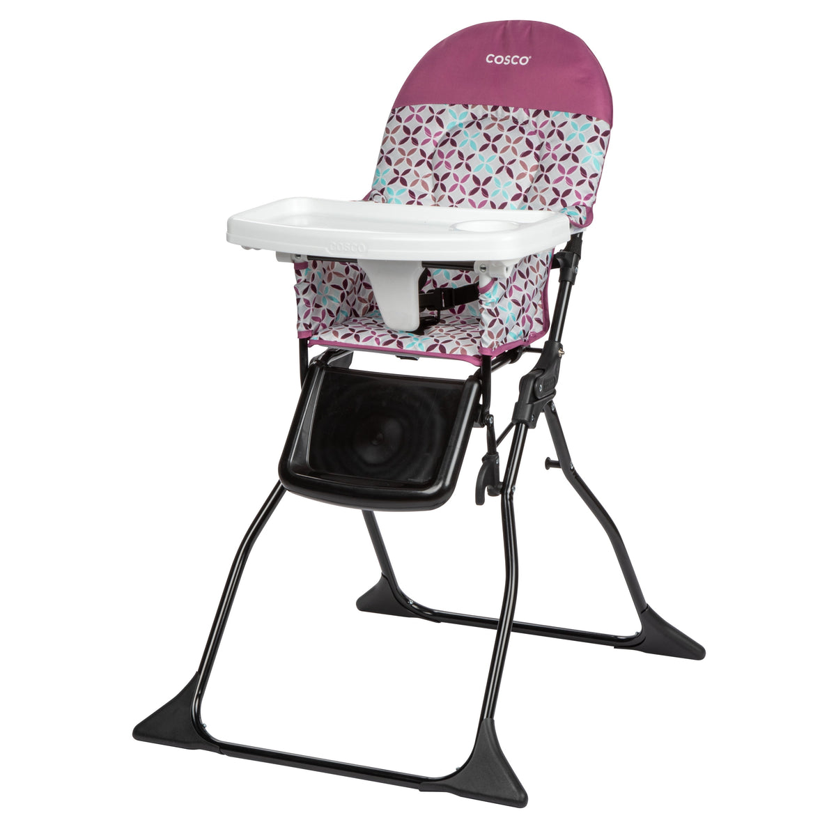 Cosco Kids Simple Fold Baby High Chair, Portable Feeding Chair, Black