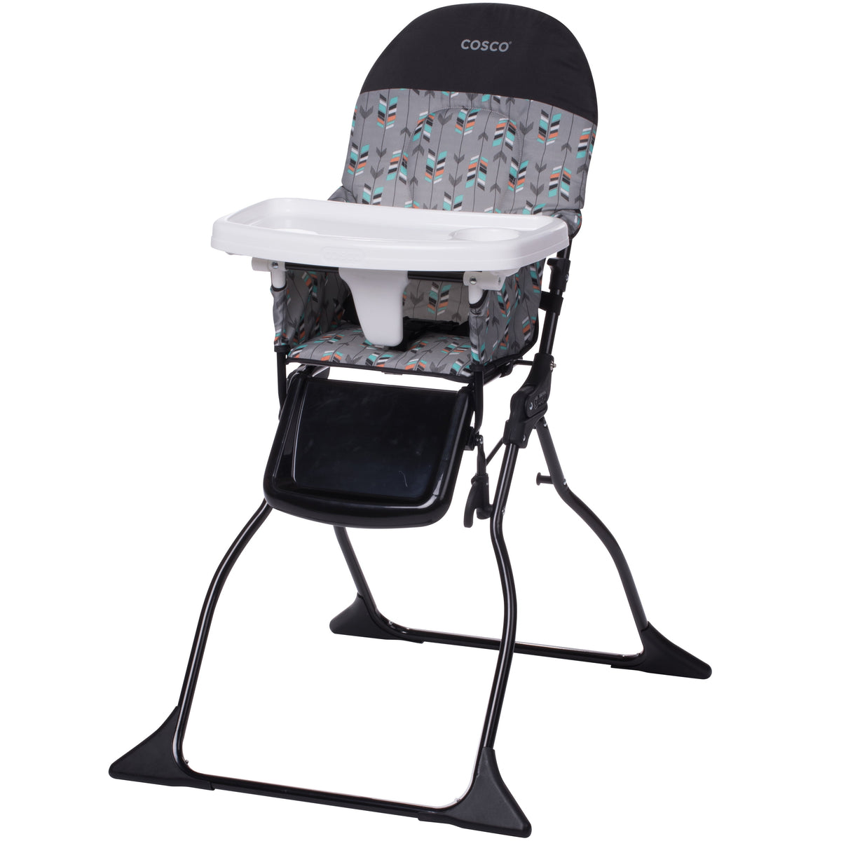 Cosco Kids Simple Fold Baby High Chair, Portable Feeding Chair, Black