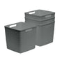 Curver Set of 4 Jute Basket Cube Durable Resin Organization and Storage Basket Bin, Black