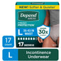 Depend Fresh Protection Incontinence Underwear for Men, Adult Diapers, L (40 Count)